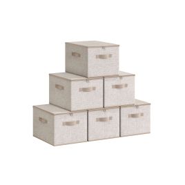 Storage Boxes - MARVAS Foldable Organiser Set of 6 - Sand Beige