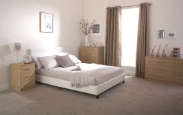 PU Leather 135cm Double Bed In A Box White