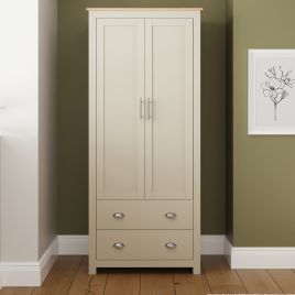 Lancaster 2 Door 2 Drawer Wardrobe Cream