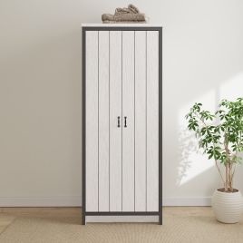 Wardrobe - BELONA 2 Door Wardrobe White 73cm