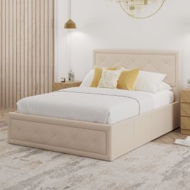 Double Bed - HOLLYVALE 4ft6 Ottoman Natural