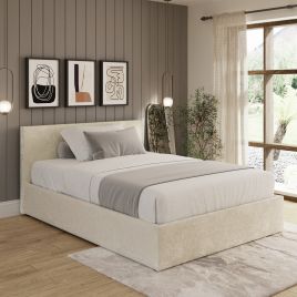 ENLIX Kingsize End Lift Ottoman Bed with Storage - Cream