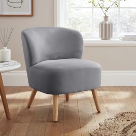 ENVAR Velvet Accent Chair with Soft Upholstery - Grey