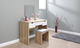 Elizabeth Dressing Table Set - Oak and White
