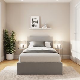 ENLIX Single Velvet Ottoman Storage Bedframe - Charcoal Grey