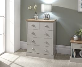 Grey Chest of Drawers - KESWICK Medium Chest  5 Drawers
