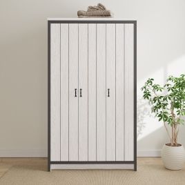 Wardrobe - BELONA 3 Door Wardrobe White 105.6cm