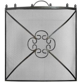 Mesh Fireguard In Antique Pewter Finish