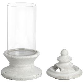 Glass Candle Holder - White