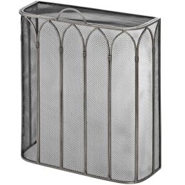 Gothic Antique Pewter Firescreen - Black