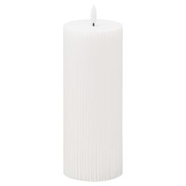 Delux Collection Natural Glow Textured Ribbed LED Candle - 3x8