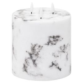 Delux Collection Natural Glow 6x6 Marble Effect LED Candle
