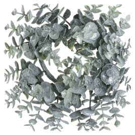 Frosted Eucalyptus Candle Wreath - Small