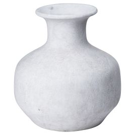 Lyka Squat Stone Vase - Stone