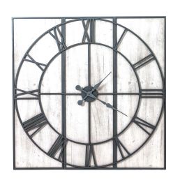 Roza Panelled Wall Clock - Silver