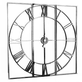 Celina Mirrored Wall Clock - Silver