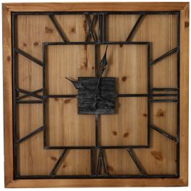 Michael Square Large Wooden Wall Clock
