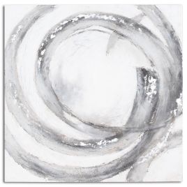Galaxy Hand Painted Canvas - Silver And Grey