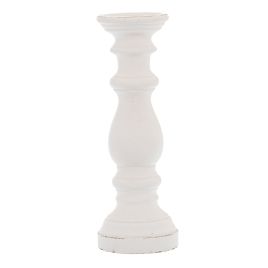 Ceramic Column Candle Holder - Matt White