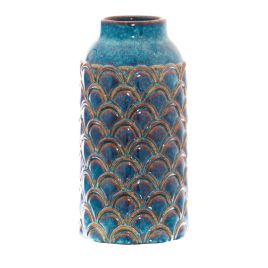 Owen Collection Indigo Scalloped Vase - Large