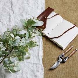 Large Winter Sprig With Lambs Ear And Wax Flower - Green