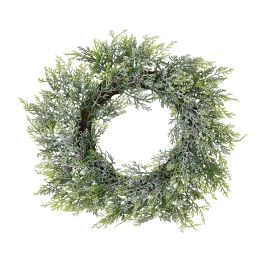 Brian Collection Frosted Pine Wreath With Pinecones