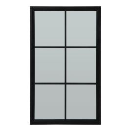 Black Wood Window Mirror - Large