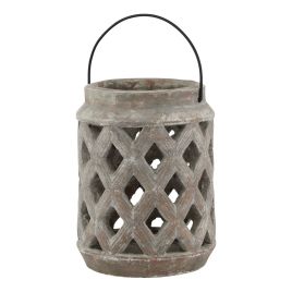 Owen Collection Large Lattice Lantern - Brown