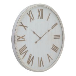 Rustic White Clock With Beaded Frame - Large