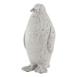 Grey Stone Effect Penguin Statue - Medium