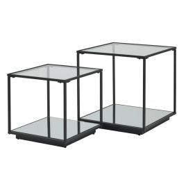 Lenno Black Framed Set Of 2 Side Tables
