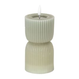 Nago Grey Carved LED Candle - 2.75x6