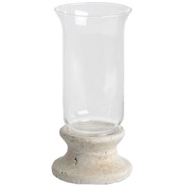 Stone Based Hurricane Lantern - Cream