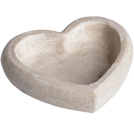 Antique Finish Deep Stone Heart Dish