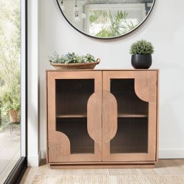 SINDRA Solid Wooden Small Sideboard - Oak Finish