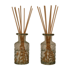 Scented Serenity Cut Glass Bottle Diffuser Set - Lemon Grass and Summer Tides