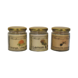Handpoured Candle Gift Set of 3 - Orange, Lime and Basil, Lemon and Pine, Honeysuckle and Jasmine