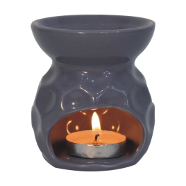Grey Ceramic Oil Burner Set - Ylang Ylang, White Lotus and Lavender