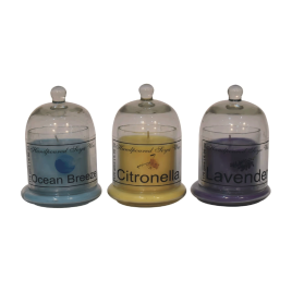 Cloche Bell Jar Candle Set of 3 - Citronella, Lavender, Summer Tides