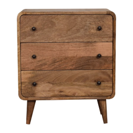 Oak Finish Chest of Drawers - MINTO III Small Chest  3 Drawers