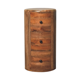 ORLEANS Oak Finish Chest of Drawers - Tallboy, Small-sized, 3 Drawers, Ready Assembled