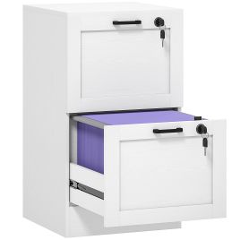 HERON 2 Drawer Filing Cabinet with Lock White