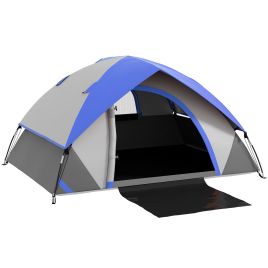 SUNVISTA Two Man Single Room Dome Tent Dark Blue, Grey