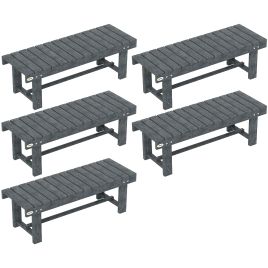 SUNVISTA 2 Seater Premium Garden Wooden Bench Grey
