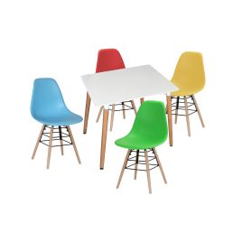 Polastro Modern Sophistication High Gloss Dining Table with Solid Beech Legs Square - Black