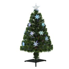 Debbie 3ft Fibre Optic Christmas Tree 90cm W Showflakes Green