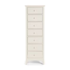 Cameo 7 Drawer Narrow Storage Chest - Stone White