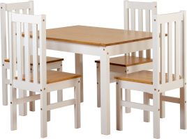 Ludlow 1+4 Dining Set - White Oak Lacquer