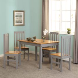 Ludlow 1+4 Dining Set - Grey Oak Lacquer