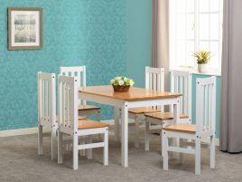 Ludlow 1+6 Dining Set - White Oak Lacquer